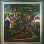 Zora Petrović <br>A landscape <br>Oil on canvas, 99.5 × 105 cm <br>A label of the 1937 Paris World Exhibition on the back, with data on the author and work